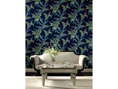 York Wallcoverings Grandmillennial Navy Green Enchanted Fern Wallpaper YWGR5996