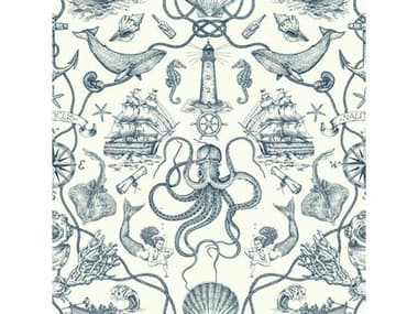 York Wallcoverings Best Sellers Blue Deep Sea Toile Wallpaper YWHO3361