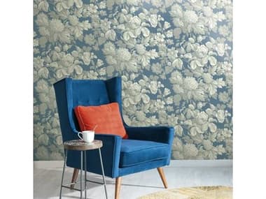 York Wallcoverings Best Sellers Blue Grey Antique Floral Wallpaper in Wedgewood Wallpaper YWKC1845