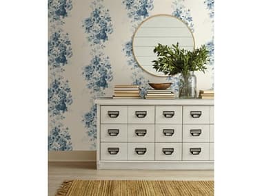 York Wallcoverings Magnolia Home Vol. II Blue Tea Rose Wallpaper YWME1531