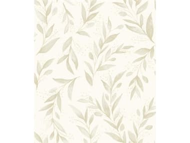 York Wallcoverings Magnolia Home Vol. II Beige Olive Branch Wallpaper YWME1538