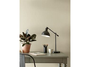 York Wallcoverings Magnolia Home Vol. II Khaki Light Blue French Ticking Wallpaper YWME1560