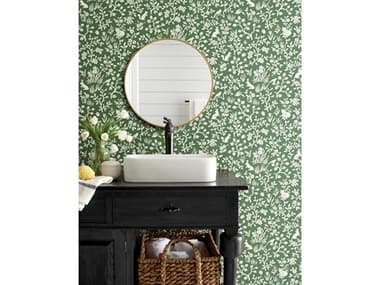 York Wallcoverings Magnolia Home Vol. II Forest Green Fox Hare Wallpaper YWME1573