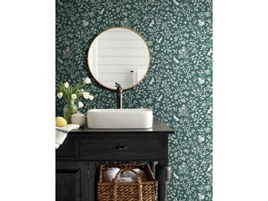 York Wallcoverings Magnolia Home Vol. II Teal Weekends Fox Hare Wallpaper YWME1574