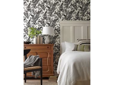 York Wallcoverings Magnolia Home Vol. II Black Forest Fern Flock Wallpaper YWME1583