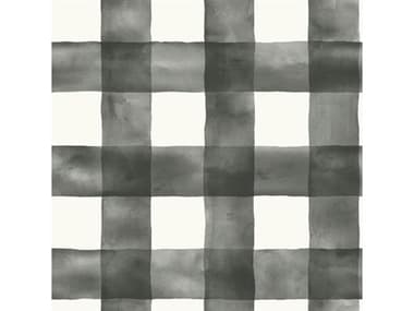 York Wallcoverings Magnolia Home Black White Watercolor Check Wallpaper YWMH1516