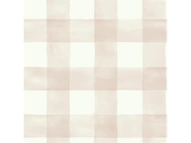 York Wallcoverings Magnolia Home Pink White Watercolor Check Wallpaper YWMH1517