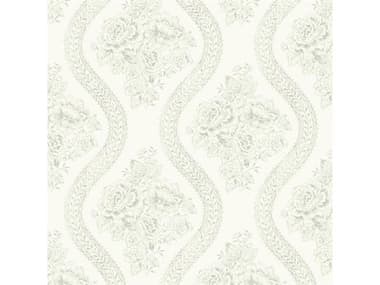 York Wallcoverings Magnolia Home Grey Off White Coverlet Floral Wallpaper YWMH1595