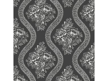 York Wallcoverings Magnolia Home White Black Coverlet Floral Wallpaper YWMH1596