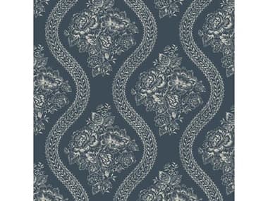 York Wallcoverings Magnolia Home Grey Blue Coverlet Floral Wallpaper YWMH1603