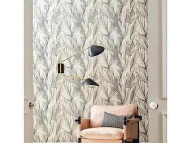 York Wallcoverings Candice Olson Botanical Dreams Dark Grey Peaceful Plume Wallpaper YWNA0503