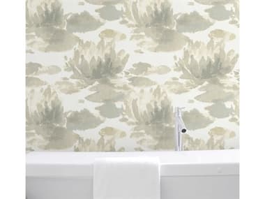 York Wallcoverings Candice Olson Botanical Dreams Grey Water Lily Wallpaper YWNA0524