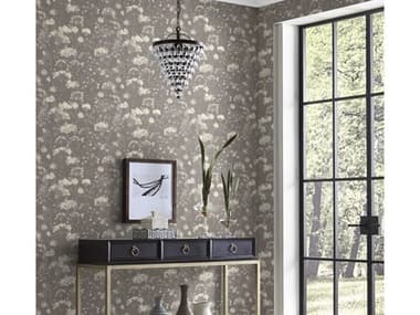 York Wallcoverings Candice Olson Botanical Dreams Dark Grey Botanical Fantasy Wallpaper YWNA0544