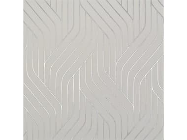 York Wallcoverings Antonina Vella Modern Metals White Silver Ebb Flow Wallpaper YWNW3516