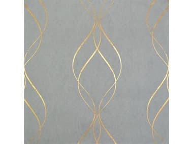 York Wallcoverings Antonina Vella Modern Metals Blue Gold Aurora Wallpaper YWNW3551