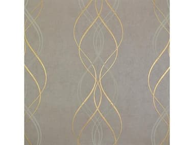 York Wallcoverings Antonina Vella Modern Metals Khaki Gold Aurora Wallpaper YWNW3552