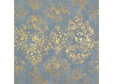 York Wallcoverings Antonina Vella Modern Metals Blue Gold Stargazer Wallpaper YWNW3565