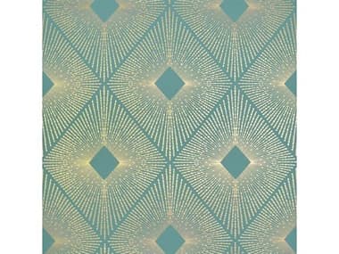 York Wallcoverings Antonina Vella Modern Metals Teal Gold Harlowe Wallpaper YWNW3589