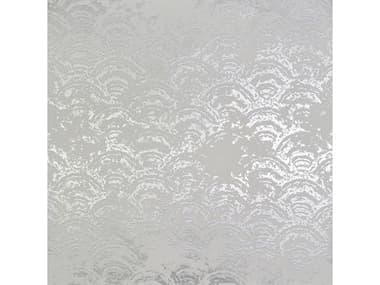 York Wallcoverings Antonina Vella Modern Metals White Silver Eclipse Wallpaper YWNW3596