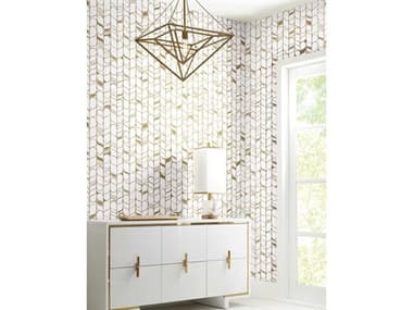 York Wallcoverings Modern Nature 2nd Edition White Gold Perfect Petals Wallpaper YWOS4201