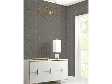 York Wallcoverings Modern Nature 2nd Edition Grey Gold Perfect Petals Wallpaper YWOS4203