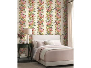 York Wallcoverings Rifle Paper Co. Second Edition White Dark Pink Garden Party Trellis Wallpaper YWRP7310