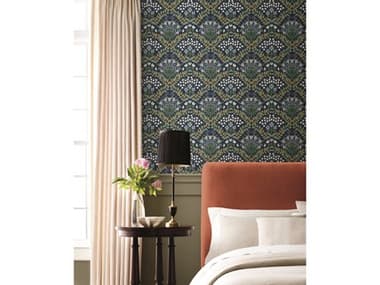 York Wallcoverings Rifle Paper Co. Second Edition Navy Green Bramble Wallpaper YWRP7324