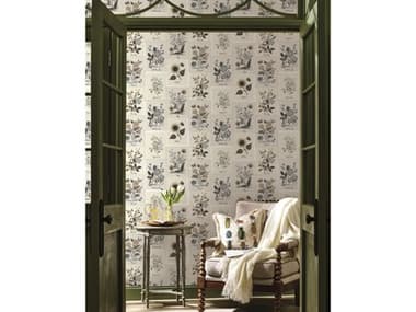 York Wallcoverings Rifle Paper Co. Second Edition Beige Black Botanical Prints Wallpaper YWRP7336