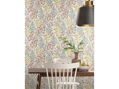 York Wallcoverings Rifle Paper Co. Second Edition White Pink Wildwood Garden Wallpaper YWRP7377