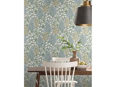 York Wallcoverings Rifle Paper Co. Second Edition Blue White Wildwood Garden Wallpaper YWRP7379