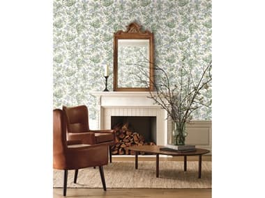 York Wallcoverings Rifle Paper Co. Second Edition White Green Cornflower Wallpaper YWRP7382