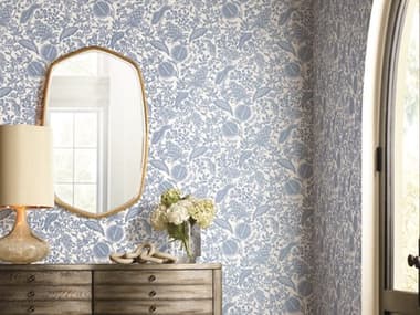 York Wallcoverings Rifle Paper Co. Second Edition White Blue Pomegranate Wallpaper YWRP7390