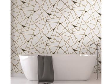 York Wallcoverings Black & White Resource Library Gold Black Prismatic Wallpaper YWRY2702