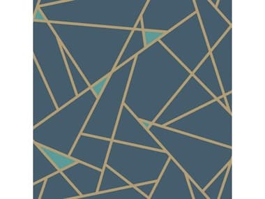 York Wallcoverings IBC 4 Blues II Navy & Gold Metallic Prismatic Wallpaper YWRY2704