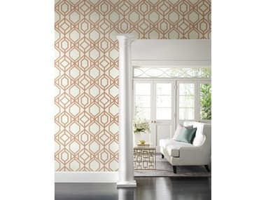 York Wallcoverings Tropics Resource Library Coral Sawgrass Trellis Wallpaper YWTC2636