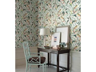 York Wallcoverings Tropics Resource Library White Coral Tropical Love Birds Wallpaper YWTC2653