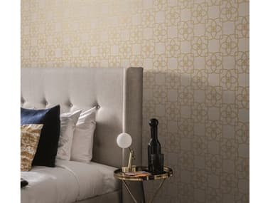 York Wallcoverings Antonina Vella Dazzling Dimensions Volume II Cream Gold Metallic Serendipity Wallpaper YWY6200202