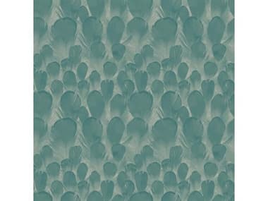 York Wallcoverings Antonina Vella Natural Opalescence Teal Green Feathers Wallpaper YWY6230105