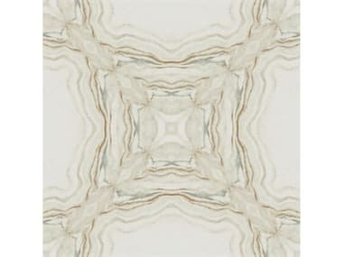 York Wallcoverings Antonina Vella Natural Opalescence Cream Charcoal Metallic Stone Kaleidoscope Wallpaper YWY6230603