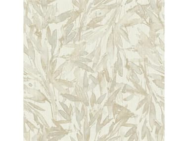 York Wallcoverings Antonina Vella Natural Opalescence Beige Rainforest Leaves Wallpaper YWY6230701