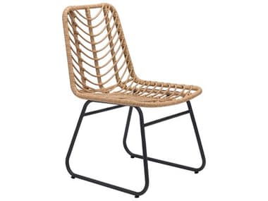 Zuo Outdoor Laporte Steel Wicker Natural Dining Side Chair Set of Two ZD703943