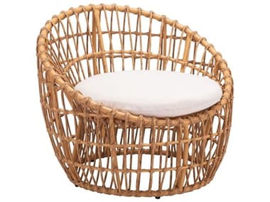 Zuo Outdoor Sasso Aluminum Wicker Beige &amp; Natural Accent Chair ZD703975