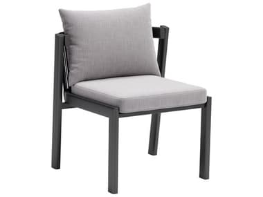 Zuo Outdoor Horizon Gray Aluminum Cushion Dining Chair, Set of 2 ZD704008