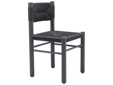 Zuo Outdoor Iska Black Faux Wood Wicker Dining Chair, Set of 2 ZD704049