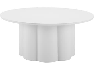 Zuo Outdoor Palmier White Aluminum Round Coffee Table ZD704070