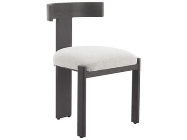 Zuo Outdoor Tiana Black Beige Faux Wood Cushion Dining Chair ZD704079