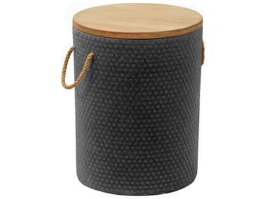 Zuo Outdoor Beban Natural Black Wood Round End Table ZD704105
