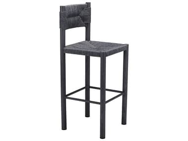 Zuo Outdoor Iska Black Faux Wood Wicker Bar Stool, Set of 2 ZD704157