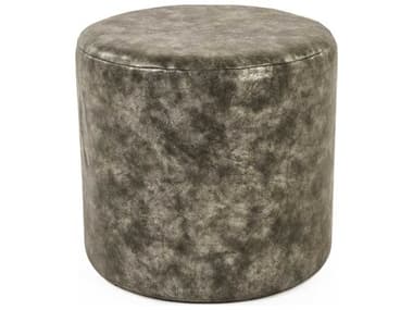 Zentique Distressed Grey Faux Leather Accent Stool ZENGH004PU