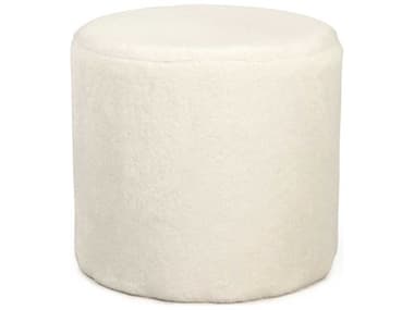 Zentique 16" White Faux Fabric Upholstered Accent Stool ZENGH004RW